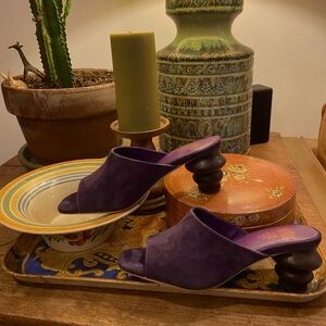 Charlotte Stone Durham slides/miles with wooden heel | Sz 6 | Plum